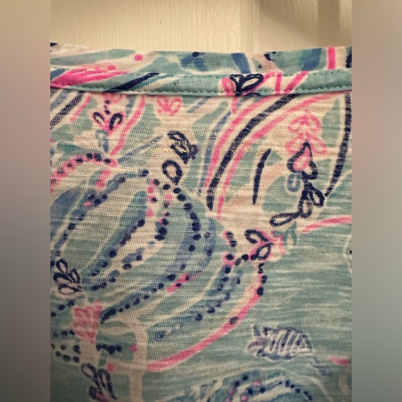 Lilly Pulitzer Etta Long Sleeve Bayside Blue Under The Moon - Picture 5 of 10